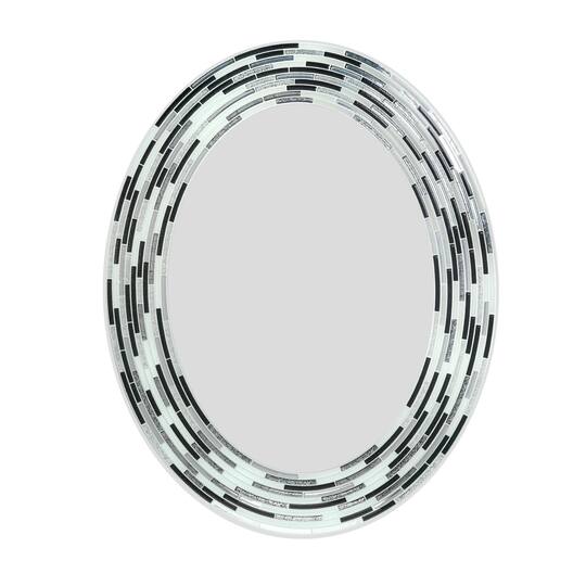 Head West Charcoal Tile Framed Oval Wall Vanity Mirror - 23" x 29"